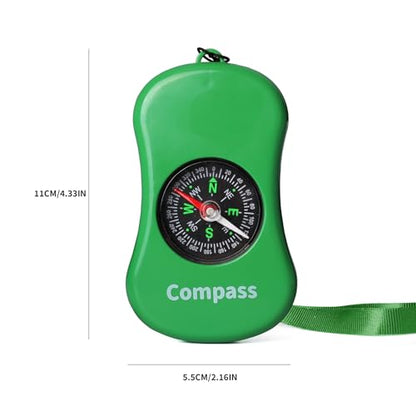 Explorer Kit Compass| Essential Outdoor Adventure Gear (Compass & Whistle Included) | Develops Sense of Direction. - color: Green