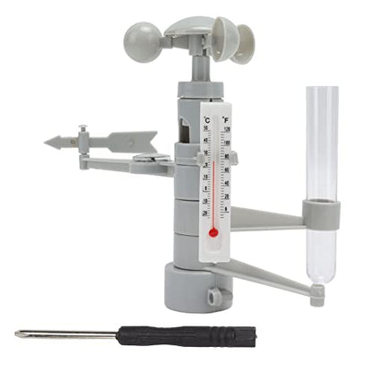 Fafeicy DIY Weather Station Toy Plastic Multifunction Weather Station Kit with Wind Vane Anemometer Thermometer and Rain Gauge for Children 7 to 14 Science Learning