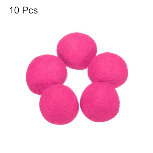 PATIKIL Wool Felt Balls Beads Wool Felting Pom 3.1cm 31mm Rose Red for Home Crafts Handcrafts Project DIY Pack of 10 - color: Rose Red