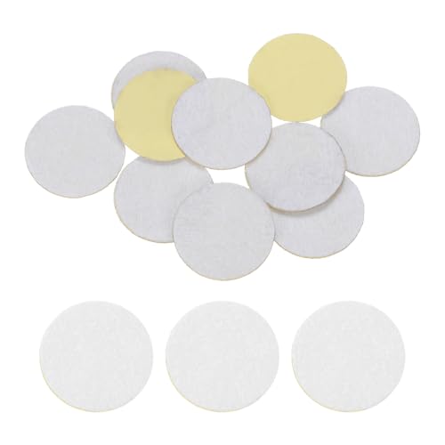 HARFINGTON 10pcs Round Adhesive Felt Circles, 25mm 1" Pre Cut Felt Craft Stickers Non-Woven Mini Felt Fabric Circles for DIY Sewing Handcraft Cut Projects Craft Finishing, White - color: White, size: 25mm (10pcs)