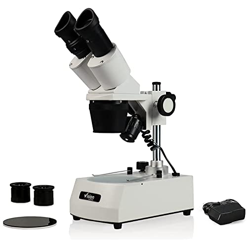 VMS0002-LD-12-ES2 Binocular Stereo Microscope, WF10x and WF20x Eyepieces, 1x and 2X Objectives, 10x, 20x and 40x Magnification, Top and Bottom LED Illumination, 110V - style: 1x&2x Objective, WF20x Eyepieces