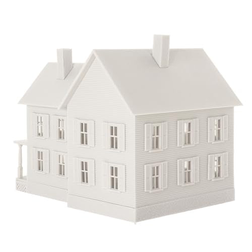 HO Scale Model Blank Village Two-Story House Kit Unassembled Christmas Building for Model Railroad (JZHO6879JJ)