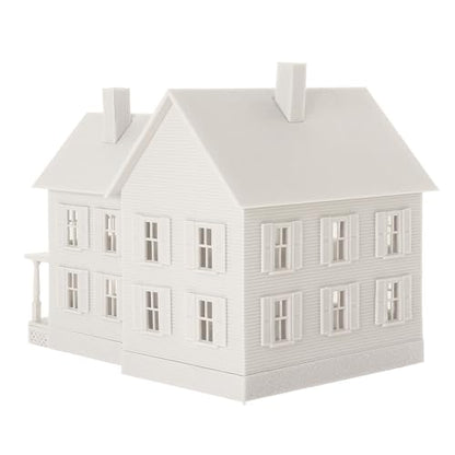 HO Scale Model Blank Village Two-Story House Kit Unassembled Christmas Building for Model Railroad (JZHO6879JJ)