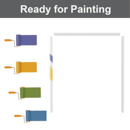 Pine Wood French Door Jamb Frame Kits, Primed, Pre-Installed Hinges, Door Seal Strips, Pre-Drilled Top Latch & Levers, Adjustable (Fits a Maximum Width of 72") - color: Silver Hardware Door Jamb