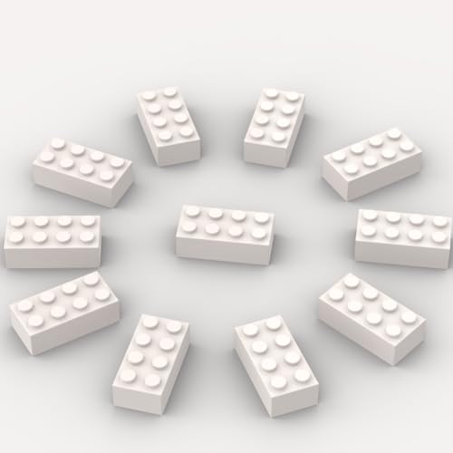 500 Piece Bulk 2x4 Building Bricks, Compatible with Lego, Flat White Bricks - color: 2x4 Brick White