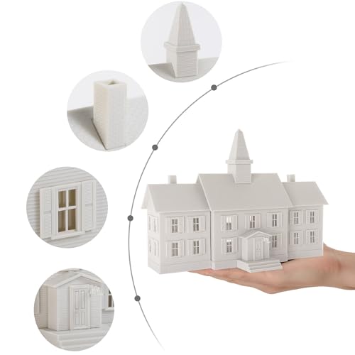HO Scale Model School House Kit Unassembled Building for Model Railroad JZHO6893JJ