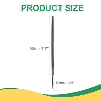 HARFINGTON 2 Pcs 8" Round Fine Cut File Double Cut Teeth Fine Metal File High Carbon Steel T12 without Handle for Metal Wood Finishing Roughing, Grey - size: 8", style: Fine Cut