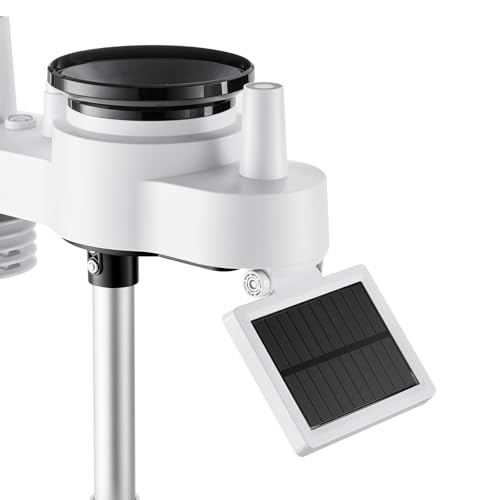VEVOR 7-in-1 Wi-Fi Weather Station, 7-Inch TFT Display, Wireless Solar Powered Outdoor Sensor, Rain Gauge, Indoor Outdoor for Weather Forecast, Wind Speed Direction, Temperature, Humidity, Rainfall - style: Classic