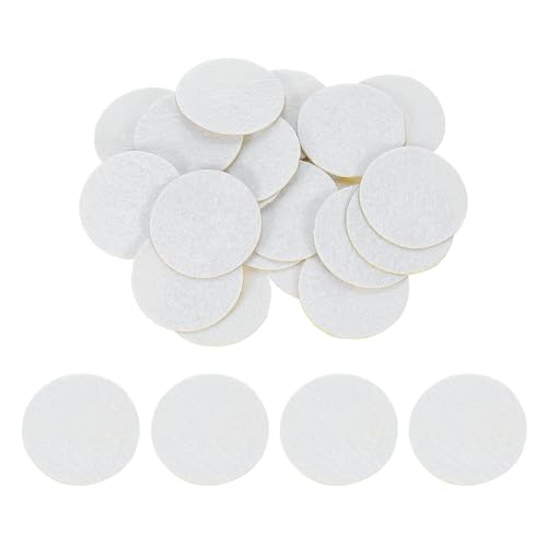 uxcell 80Pcs Round Felt Circles, 38mm (1-1/2") White Non-Woven Felt Fabric Sticker Self-Adhesive Felt Pads Pre Cut Felt Pads for Sewing Costume Handcraft Cut Crafts DIY Projects - color: White, size: 38mm