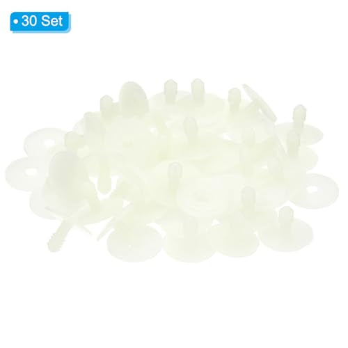 PATIKIL 25mm Doll Joints, 30 Set Plastic Removable Animal Joints Connector Engage Bolt for Bear Limbs Making Head Joints DIY Crafts Accessories, White - size: 25mm