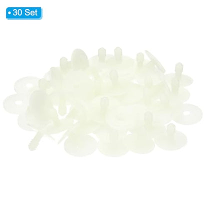 PATIKIL 25mm Doll Joints, 30 Set Plastic Removable Animal Joints Connector Engage Bolt for Bear Limbs Making Head Joints DIY Crafts Accessories, White - size: 25mm