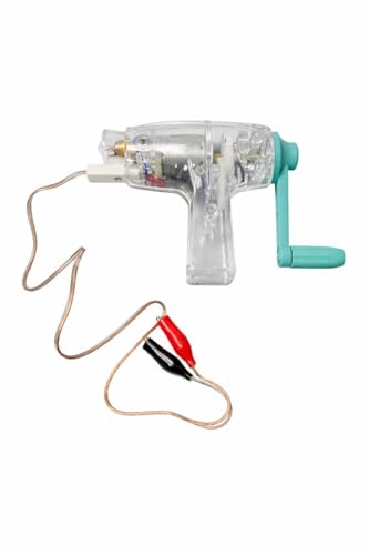 Sci-Supply Hand Crank DC Generator (Nominal 6V DC Output) – Hand Held Manual Generator for Physics & STEM Labs – Energy Conversion Classroom Demonstration – Includes 2 Replacement Gear Sets