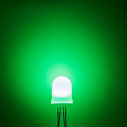 CHANZON 50 pcs 10mm RGB Multicolor Diffused LED Diode Lights Common Cathode - color: K) Rgb (Common Cathode) (50pcs)