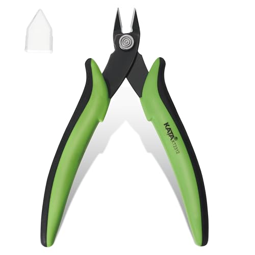 KATA Mini Flush Cutters, 5 Inch Precision Wire Cutter Plier for Electronics - color: 1 Pack 5" Flush Cutter Green
