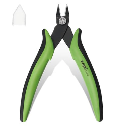 KATA Mini Flush Cutters, 5 Inch Precision Wire Cutter Plier for Electronics - color: 1 Pack 5" Flush Cutter Green