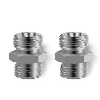 2pcs M16 to M16 Carbon Stee Fittings Adapters for Mini Excavator Adapting, Reducing Or Enlarging Connect Such Air Pipe, Fuel Pipe, Water Pipe, Etc Full Port Straight Pipe Fitting Connector - size: M16-M16