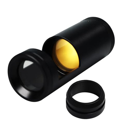 Double Lens Polariscope, Portable Gemstone Polariscope 93mm Lenght with Built-in LED Professional Handheld Polariscope for Optical Properties Tool for Jeweler, Gemologist to Identifies Gemstones