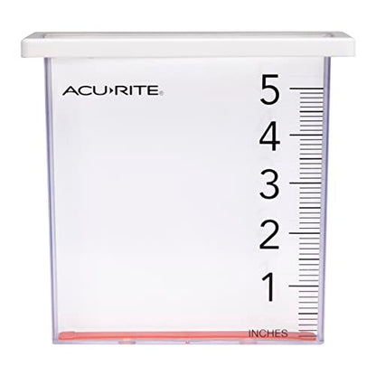 AcuRite (00858W) Waterfall Rain Gauge with 5" Rainfall Capacity, Clear - color: Waterfall