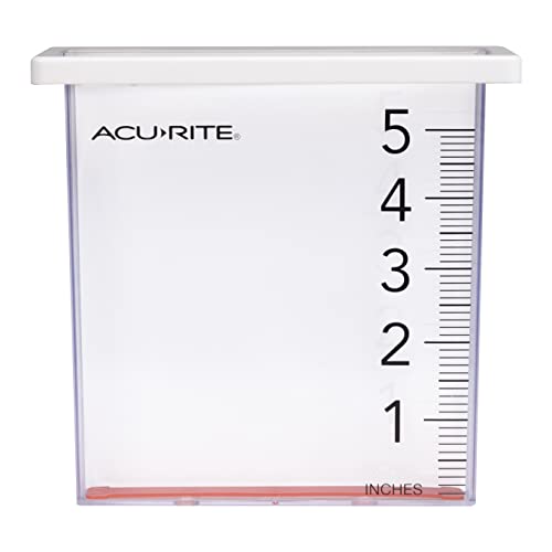 AcuRite (00858W) Waterfall Rain Gauge with 5" Rainfall Capacity, Clear - color: Waterfall