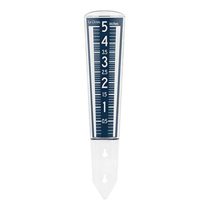 La Crosse 704-1531B-INT Large Magnifying Easy Read 5-Inch Capacity Acrylic Rain Gauge in Navy Blue - color: Blue