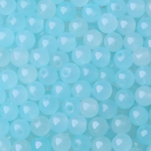 500Pcs Light Blue Glass Beads 8mm for Bracelets - color: Light Blue, size: 8mm 500pcs
