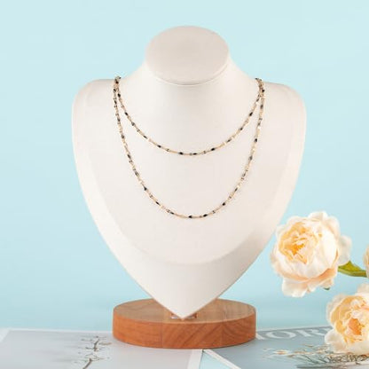 UMAOKANG 16.4ft Gold Stainless Steel Black Enamel Chain for Jewelry Making - color: Gold-Black