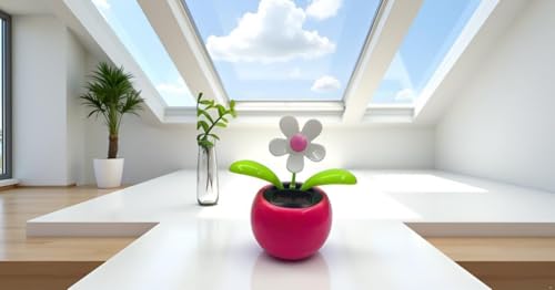 Solar Dancing Flower Car Dashboard Decorations - Funny Solar Powered Dancing Flower Pot Car Ornaments Flower Swinging Toy for Car Decor Funny Gifts for Friends Solar Power Kits
