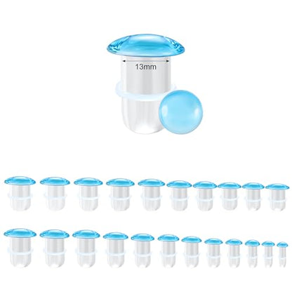Glass Ear Stretching Kit Single Flare Plugs & Rubber Rings Unique 1mm Increments 3mm-25mm Gradual Sizing Smooth Glass Gauges for Daily Wear Earring Expander Stretcher Piercing Body Jewelry 2Pc - color: Blue, size: 13mm