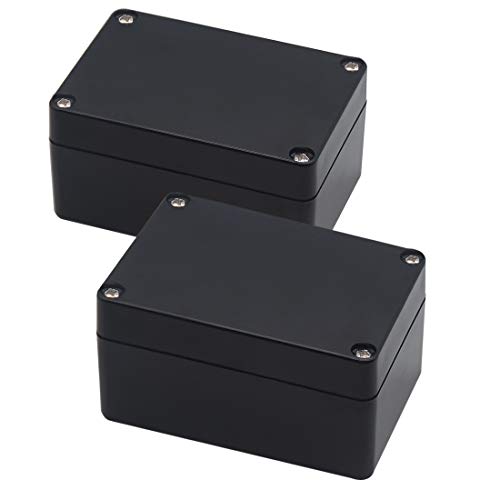 Junction Box, Zulkit Project Box IP65 Waterproof Outdoor Box ABS Plastic Electrical Boxes Electronic Enclosure Black 3.94 x 2.68 x 1.97 inch (100X68X50mm) (Pack of 2) - size: 3.94" x 2.68" x 1.97"(Pack of 2)