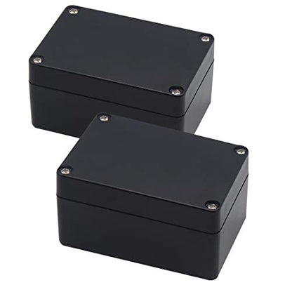 Junction Box, Zulkit Project Box IP65 Waterproof Outdoor Box ABS Plastic Electrical Boxes Electronic Enclosure Black 3.94 x 2.68 x 1.97 inch (100X68X50mm) (Pack of 2) - size: 3.94" x 2.68" x 1.97"(Pack of 2)