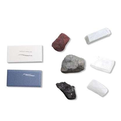 13pc Mineral ID Kit w/Hand Lens, Streak Plate, Magnet & Minerals (Talc/Coal/Calcite) - Hardness/Streak/Acid/Magnetism Tests for Geology Classrooms & Field Analysis