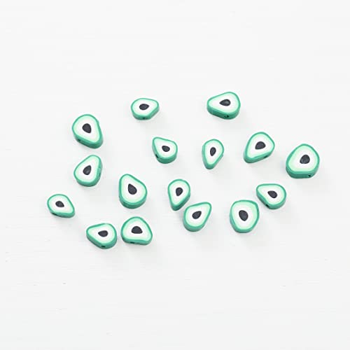 100pcs Green Avocado Polymer Clay Spacer Beads for Women Jewelry Making DIY Bracelet Necklace Hair Clip Accessories (Avocado) - color: Avocado