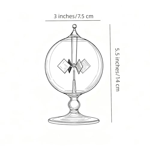 Clear Solar Power Crookes Radiometer Sun Light Energy Glass Windmill Spinning Vanes