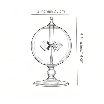 Clear Solar Power Crookes Radiometer Sun Light Energy Glass Windmill Spinning Vanes