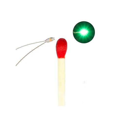 20 Pcs Micro LED, Tiny Led Lights for Crafts, Green Mini LED, SMD led 0603, Soldered Micro Litz Wired Leads, Multi-Resistor, Suitable Used in Any Small Model, Cosplay, Tight Space Lighting - color: Green