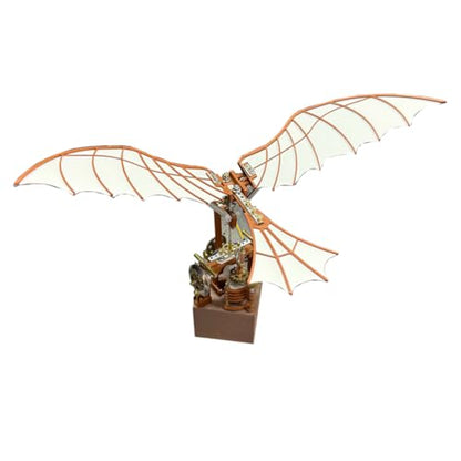 Da Vinci Flapping Wing Model 3D DIY Gear-Driven Model Kit, Using A Classical Mechanical Winding Structure Instead of Batteries, Collectible Display Creative Gift (243PCS)
