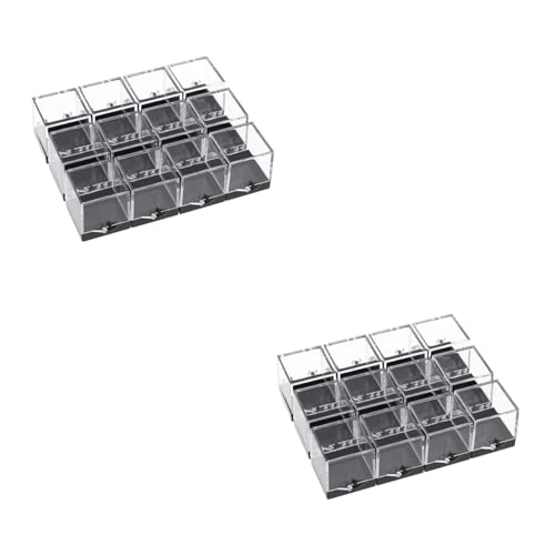 Mineral Specimen Storage Boxes 24-Pack Clear Plastic Display Cases 2.75X1.37X1.37In Rock Collection Organizer for Collectibles and Crystal Display