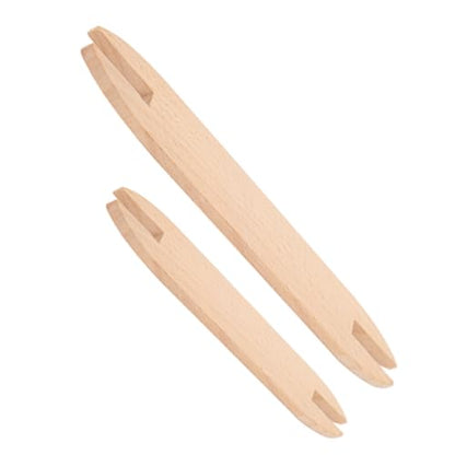 Wooden Weaving Shuttle Set 2 Pack Beech Wood Handcrafted Weaving Tools for DIY Scarf Sweater Scarf Tapestry Knitting Kits Large and Small Sizes for Beginners Creative Crafting