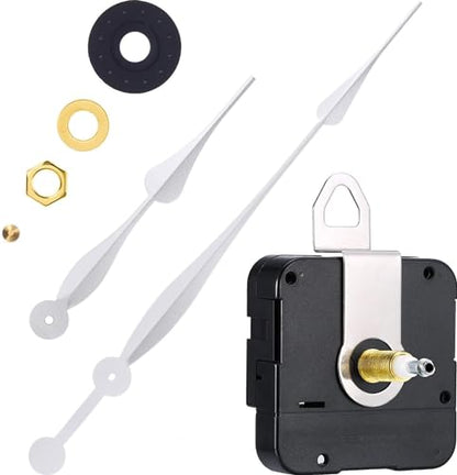 High Torque Quartz Clock Movement Kit, Black, 12" Spade Hands (silver) - color: Silver