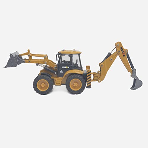 Ailejia Die-cast Backhoe Loader Excavator Truck Toys Heavy Duty Wheeled 1/50 Metal Engineering Vehicle Construction Tractor Model Toy for Boys (Backhoe) - color: Backhoe