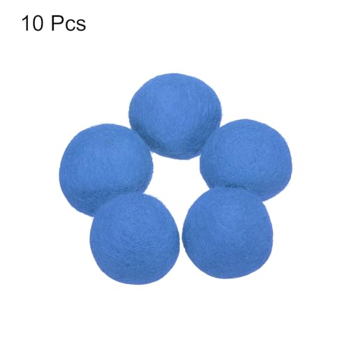 PATIKIL Wool Felt Balls Beads Wool Felting Pom 3.1cm 31mm Light Blue for Home Crafts Handcrafts Project DIY Pack of 10 - color: Light Blue