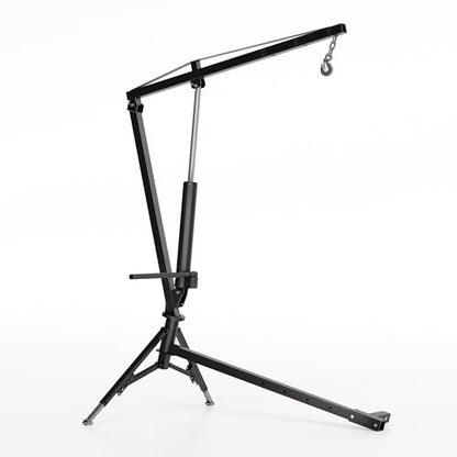 GarveeTech Heavy Duty 1000 Lbs Truck Crane, Hydraulic Hitch Mounted Hoist with 360 Degree Swivel Boom, Adjustable 3-Position Load Capacity for Farm, Construction & Engine Lifting - color: Black