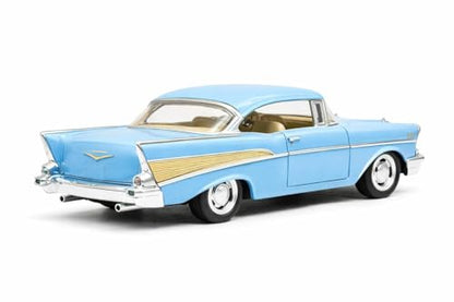 KiNSMART 1957 Chevy Bel Air Coupe 1:40 Scale 5" Die Cast Metal Classic Toy Car (Blue) - color: Blue