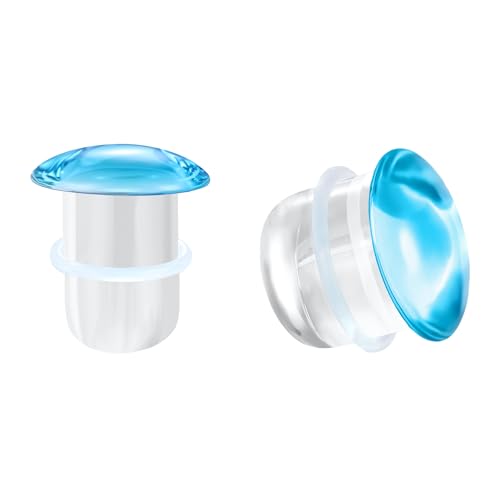 Glass Ear Stretching Kit Single Flare Plugs & Rubber Rings Unique 1mm Increments 3mm-25mm Gradual Sizing Smooth Glass Gauges for Daily Wear Earring Expander Stretcher Piercing Body Jewelry 2Pc - color: Blue, size: 21mm