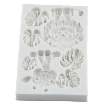 Safari Animal Polymer Clay Mold Tropical Leaf Lion Silicone Molds - color: Style E