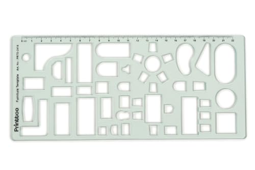 Printtoo Furniture Interior Planning Template, 2mm Acrylic Drafting Stencil - color: Series -PRTD-2414A