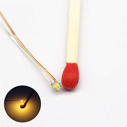 25pcs Pre-soldered Micro Litz Wired Leads Golden Yellow SMD Led 0603 + Muti-Resistor New - color: (6)Golden Yellow, size: 25pcs