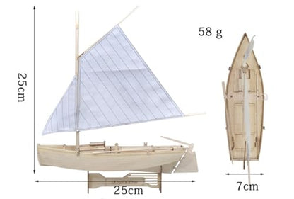 Avtytsda 1/30 Scale DIY Hobby Wooden Ship Science Equipmen Assembly Model Boat Kits Sailing Boat Kit Ship Craft Laser-Cut Model Kits to Build (Flattie) - size: 1/30 Flattie