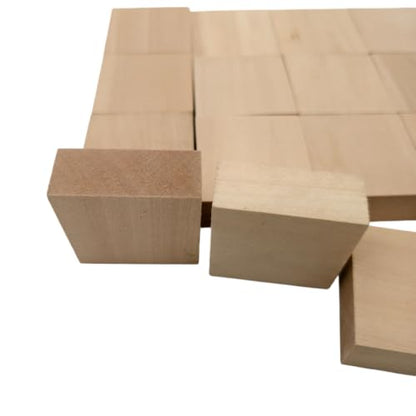 20PCS Unfinished Basswood Blocks for Crafts, Wood Craft Panels for Art, Engraving, Painting, DIY Projects, Chip Carving, Fretwork (1.96 x 1.96 x 0.78 in) - size: 1.96 x 1.96 x 0.78 in