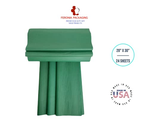 Holiday Green Tissue Paper Squares, Bulk 24 Sheets, Premium Gift Wrap and Art Supplies for Birthdays, Holidays, or Presents by Feronia packaging, Large 20 Inch x 30 Inch - color: HolidayGreen